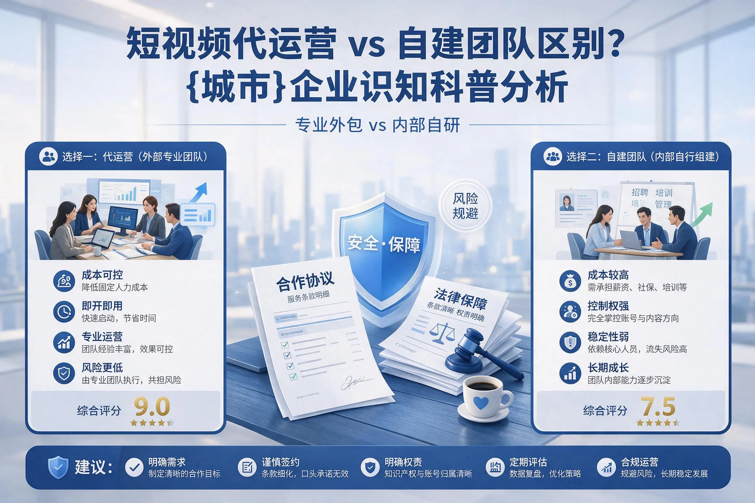 短视频代运营与自建团队区别？马鞍山企业认知科普分析