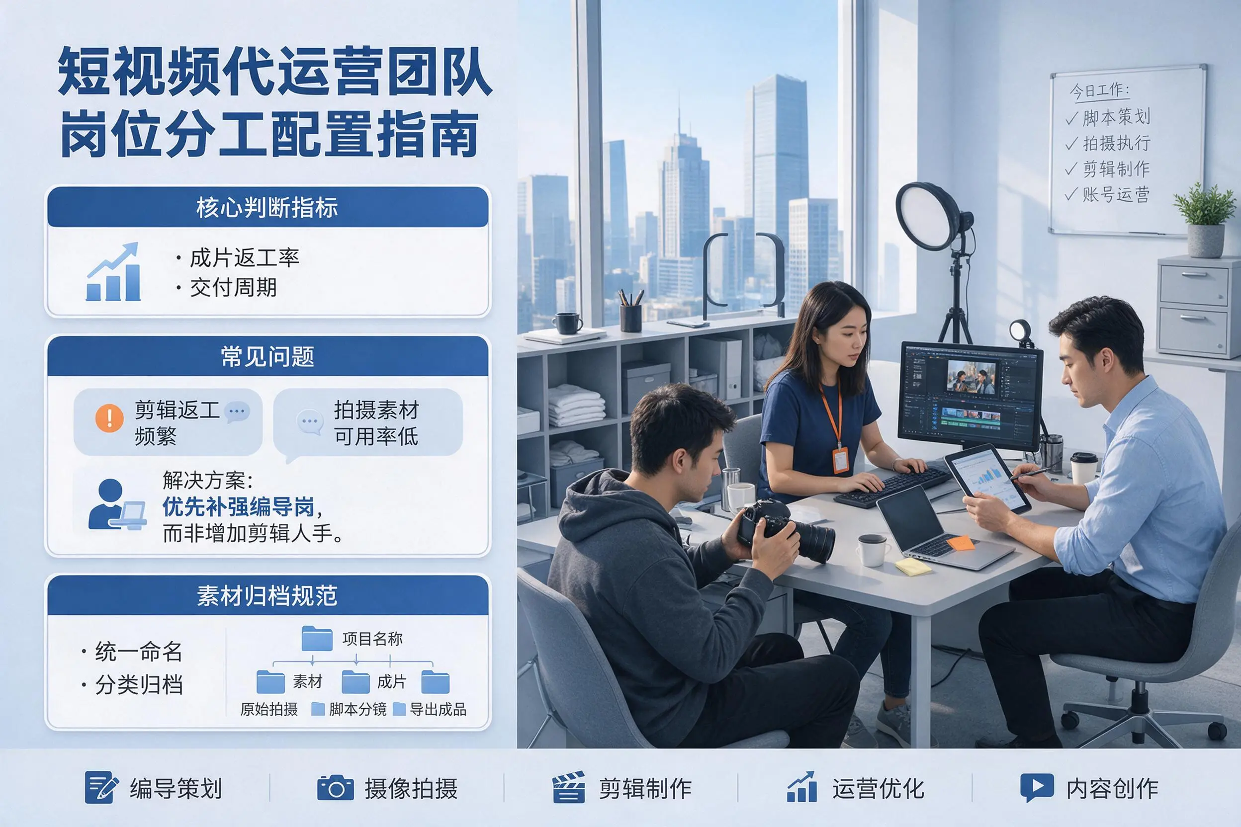 短视频代运营团队如何配置？马鞍山企业岗位分工科普说明