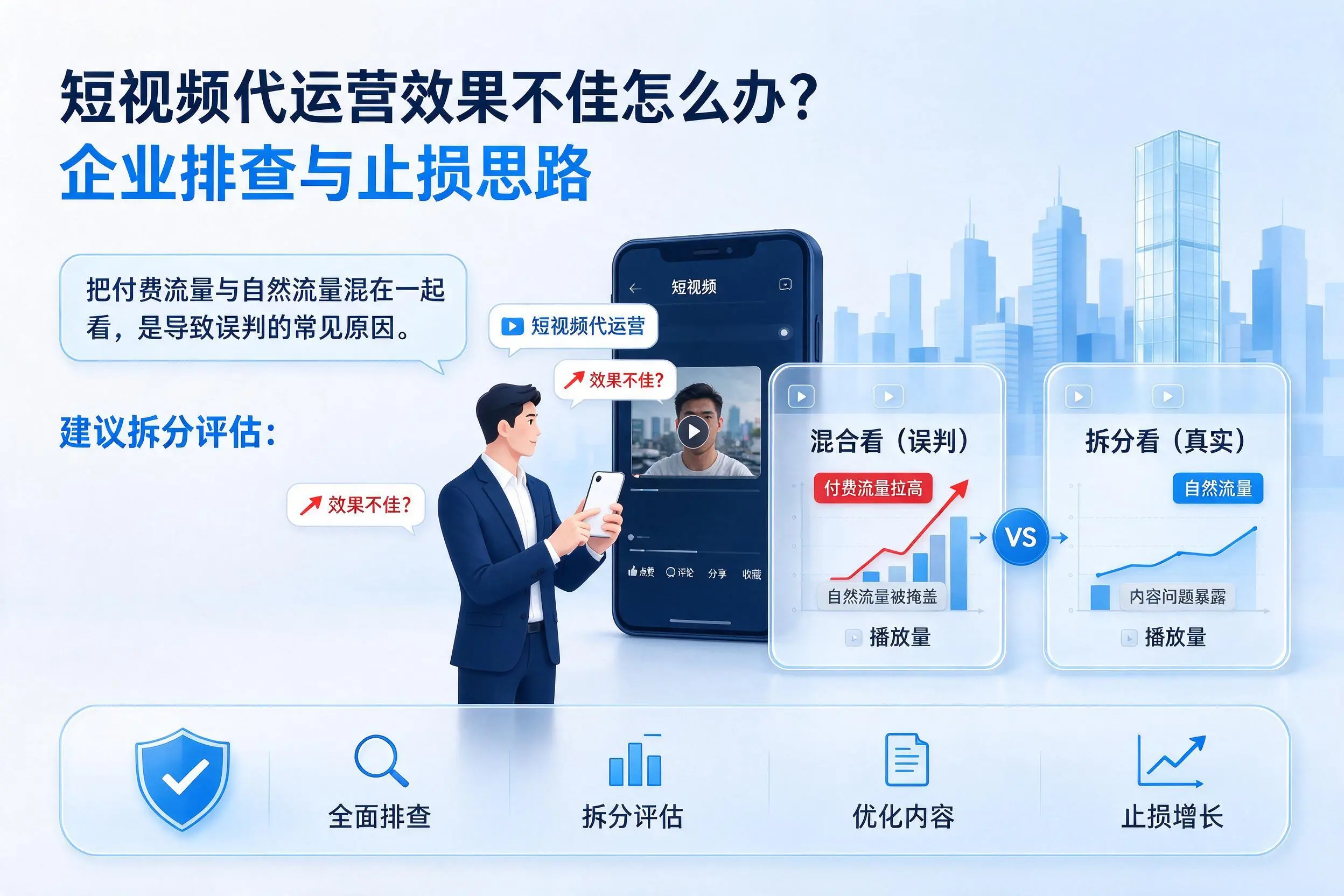 短视频代运营效果不佳怎么办？马鞍山企业排查与止损思路
