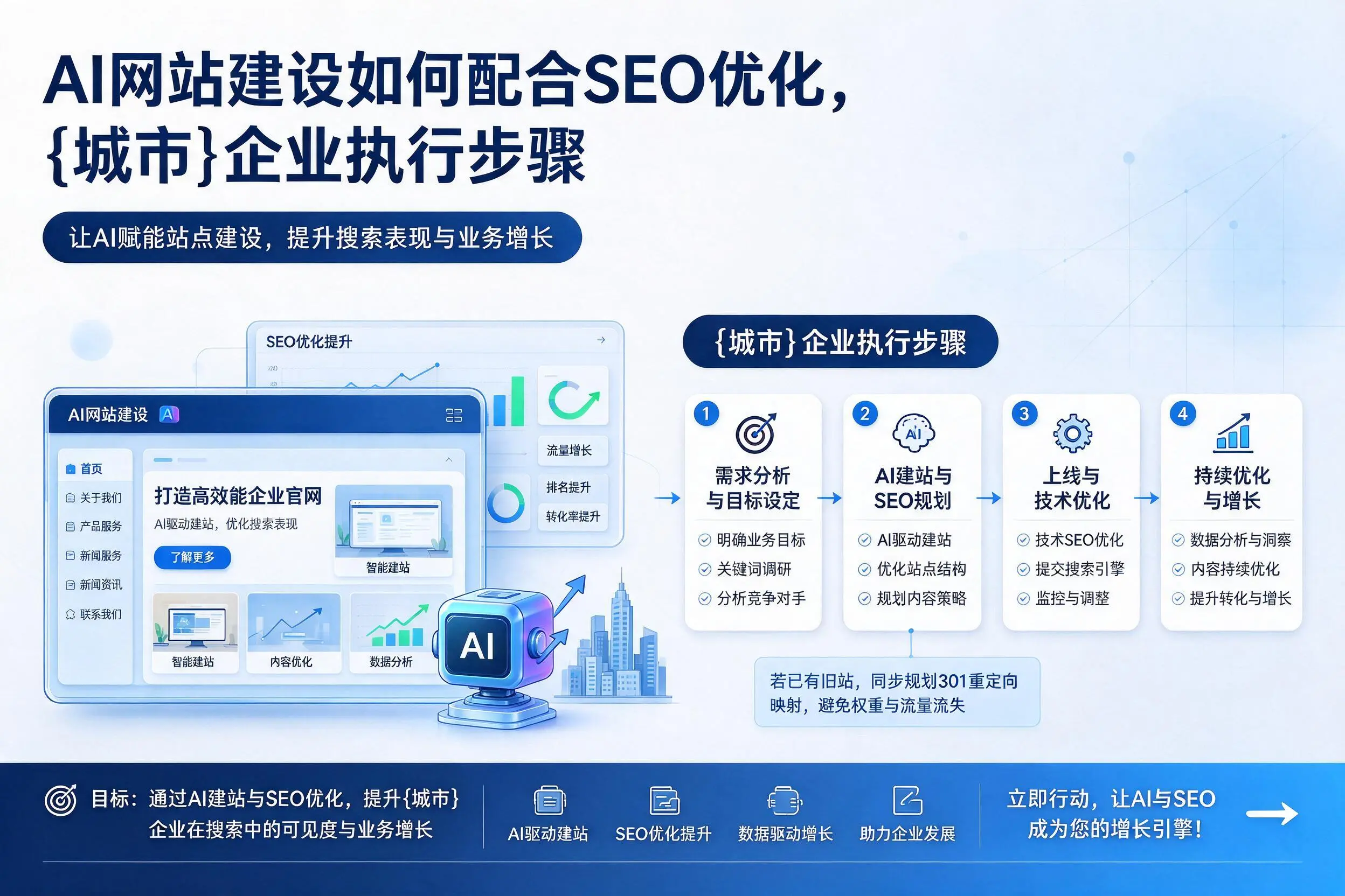 AI网站建设如何配合SEO优化,马鞍山企业执行步骤