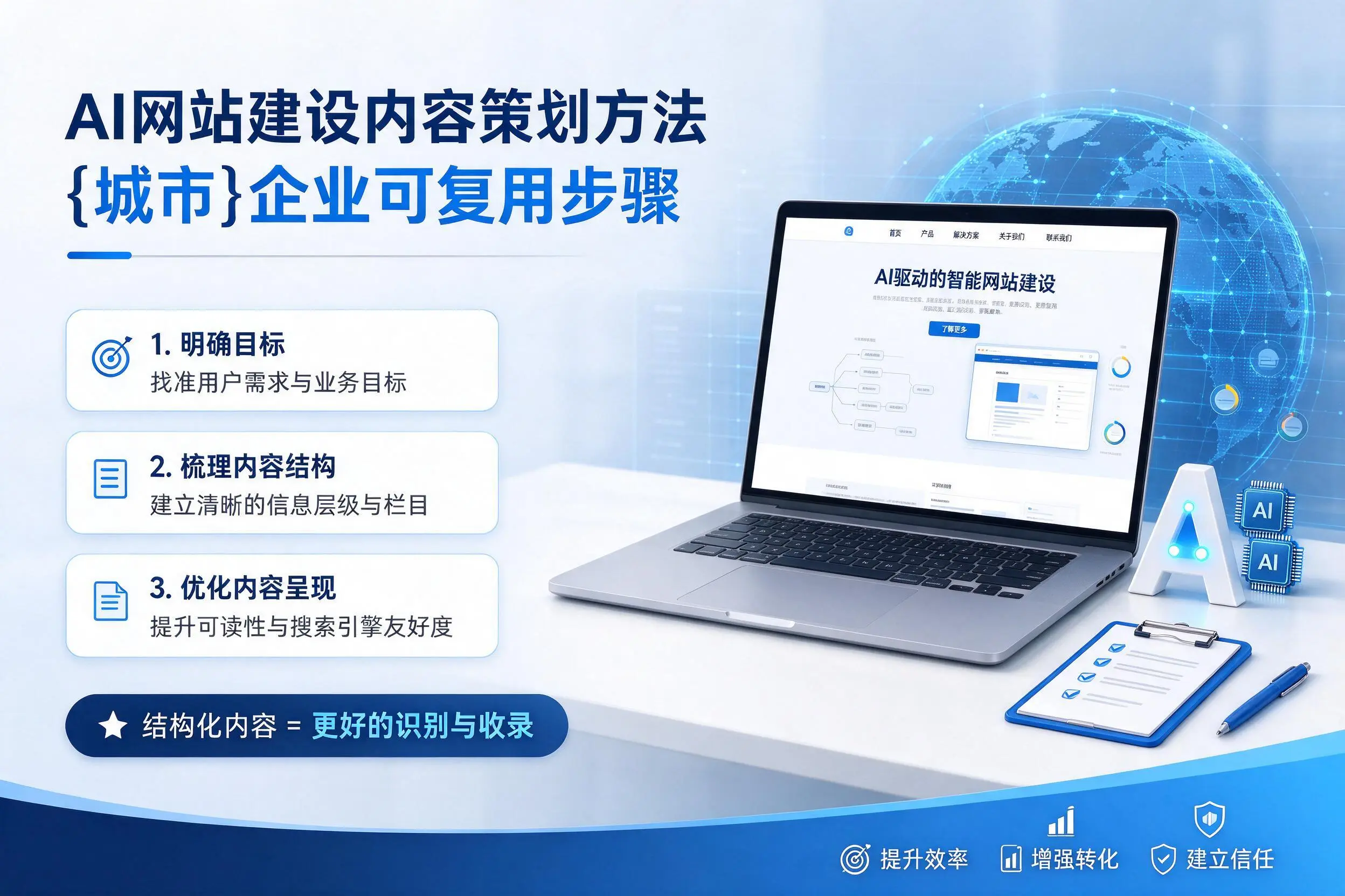 AI网站建设内容策划方法，马鞍山企业可复用步骤