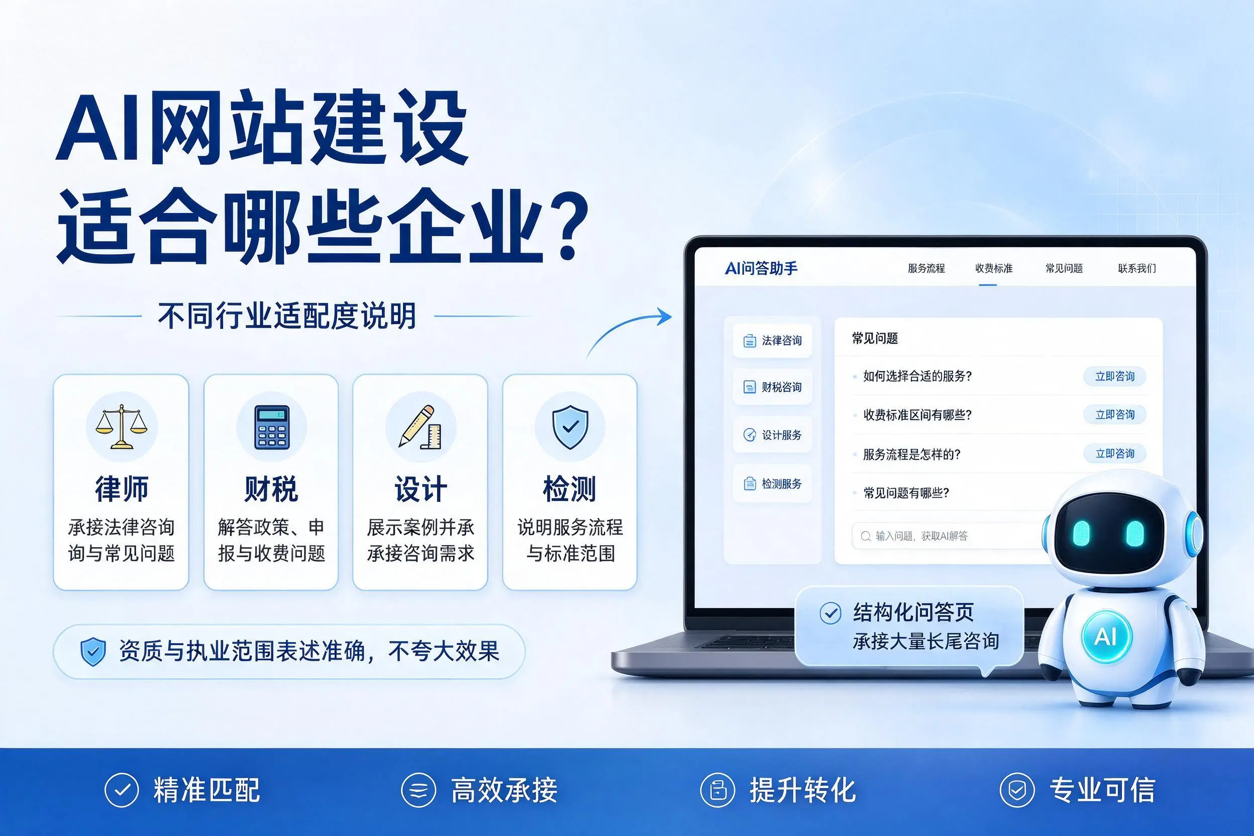 AI网站建设适合哪些企业?马鞍山不同行业适配度说明